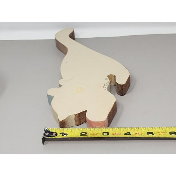 Vintage Signed M Moore 1991 Hand Painted Wooden Cat Figurine Folk‎ Art - Picture 9 of 10